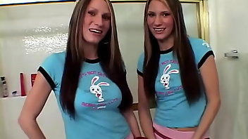 Twins Teen Brunette Masturbation Tease 