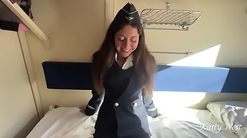 Stewardess Cum Teen Doggystyle POV 